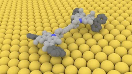 Världens minsta bil, bara några få nanometer. Världens minsta bil, bara några få nanometer. Bild: Empa.