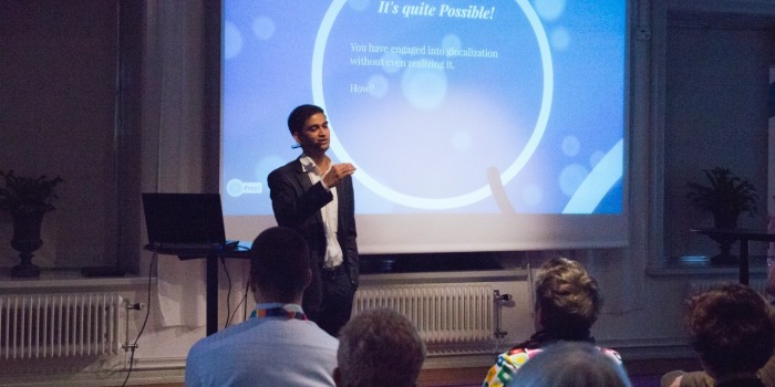 IT-ingenjören Vipul Nandaniya talade om att tänka glokalt. Foto: Ingenjören