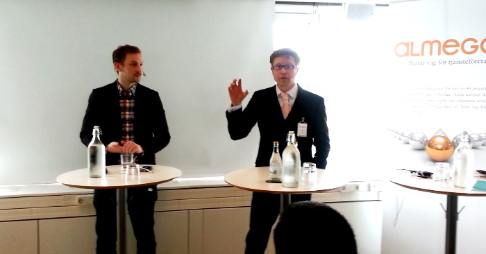 Foto: Ingenjören. Fredrik Johnsson från Dice och Carl Johan Hamilton från IT-företaget Ants har båda erfarenhet av kompetensbrist och att det begränsar företagen.