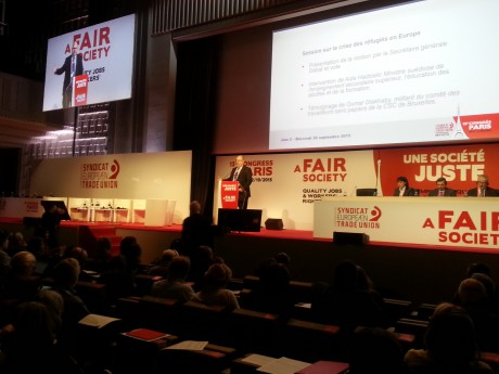 LO. TCO och Saco var på plats i Paris för att bidra till ETUC:S aktionsplan och manifest.