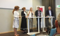 Från vänster: Helena Blomquist, Eva Samakovlis, Maria Börjesson, Svante Axelsson och Anders Wijkman. Foto: Ingenjören