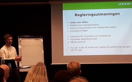 Foto: Ingenjören. Facken bör ta på sig att reglera framtidens arbetsmarknad vare sig den är digital eller inte menar Fredrik Söderqvist, Unionen.